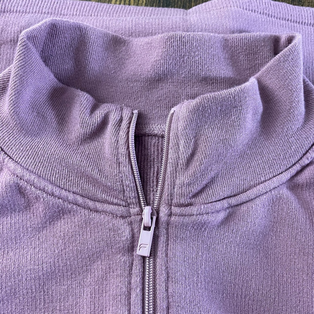 Fabletics Pink Fitted Ribbed Zip Up - Picture 2 of 5